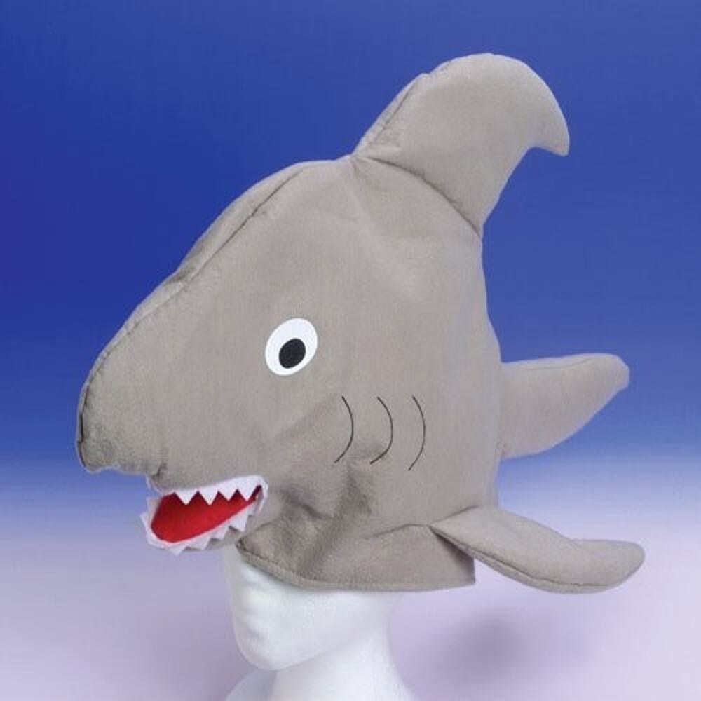 Stuffed Plush Shark Hat 24" Gray Costume Birthday Novelty Party Cap Accessory